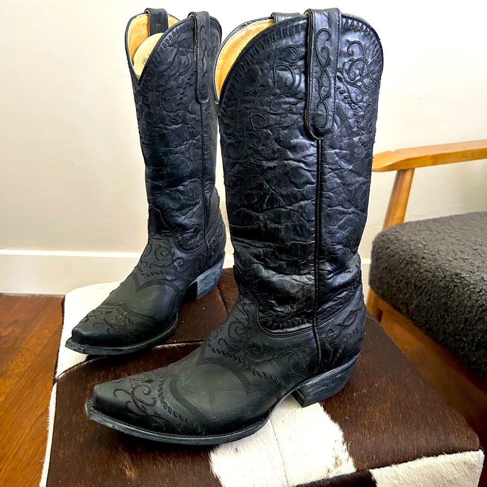Black Cowboy Boots- 8.5 Old Gringo